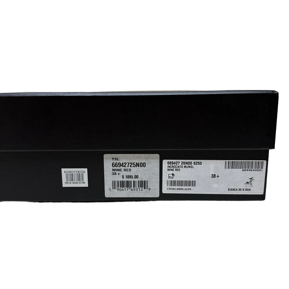 Saint Laurent Bianca Sandal Rubber Platform Knotted Leather Burgundy Wine Red 38 - Picture 12 of 12